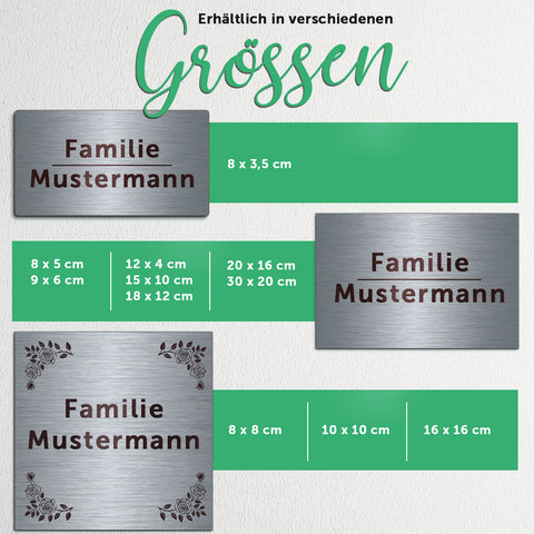 Graviertes Edelstahl Türschild