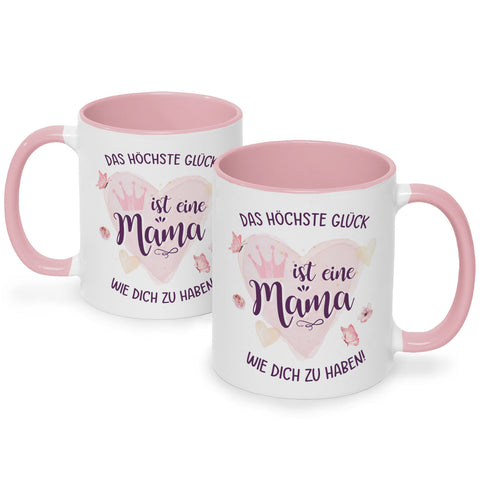 Bedruckte Tasse mit Spruch Das höchste Glück