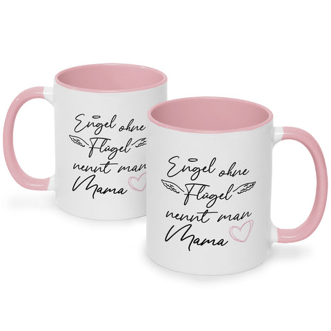 Bedruckte Tasse mit Spruch Engel ohne Flügel
