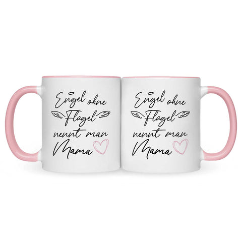 Bedruckte Tasse mit Spruch Engel ohne Flügel
