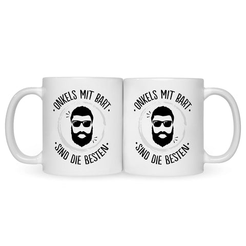 Bedruckte Tasse mit Name - Onkels mit Bart