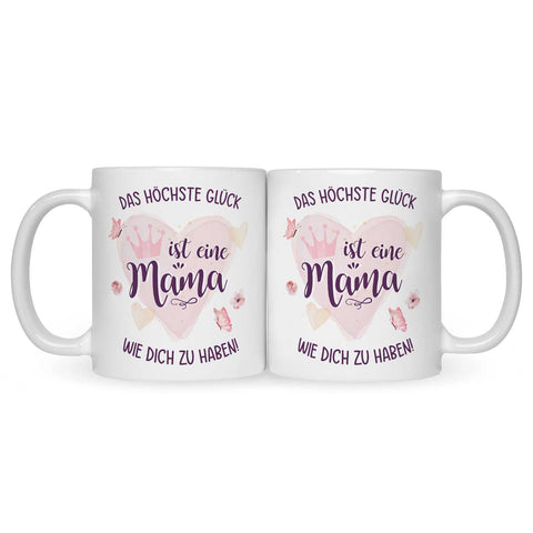 Bedruckte Tasse mit Spruch Das höchste Glück