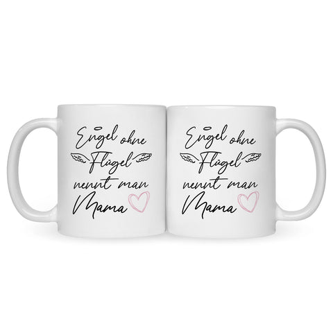 Bedruckte Tasse mit Spruch Engel ohne Flügel