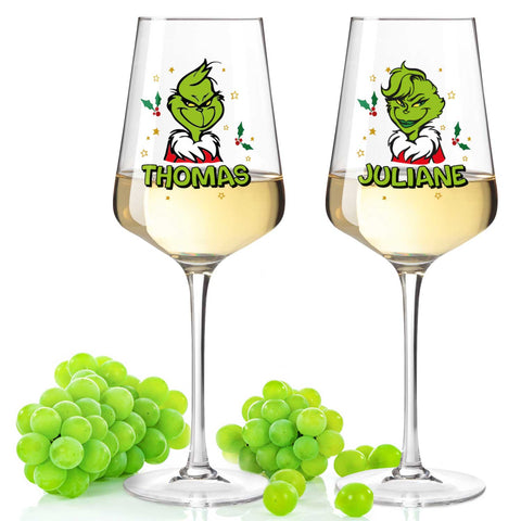 Leonardo Puccini Weinglas mit UV Druck - Grinch Motiv
