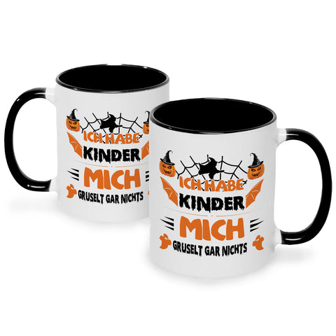 Bedruckte Tasse mit Spruch Ich habe Kinder mich gruselt gar nichts