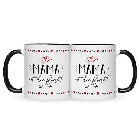 Bedruckte Tasse mit Spruch Mama ist die Beste!