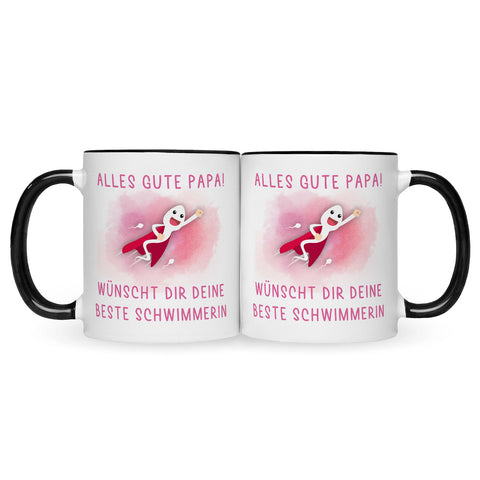 Bedruckte Tasse mit Spruch Bester Schwimmer