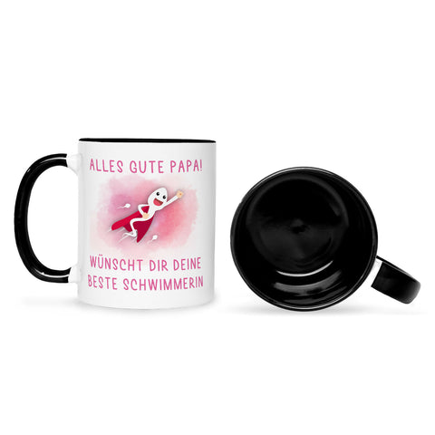 Bedruckte Tasse mit Spruch Bester Schwimmer