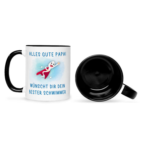 Bedruckte Tasse mit Spruch Bester Schwimmer