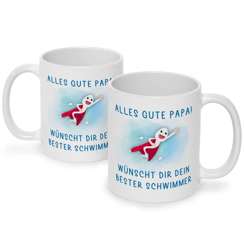 Bedruckte Tasse mit Spruch Bester Schwimmer