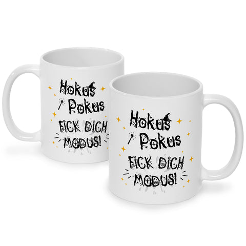 Bedruckte Tasse mit Spruch Hokus Pokus