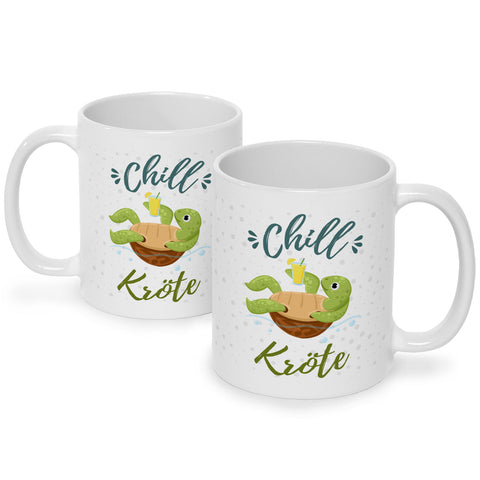 Bedruckte Tasse mit Spruch - Chillkröte