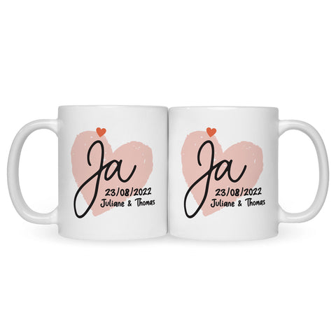Bedruckte Tasse mit Spruch Wir Sagen Ja