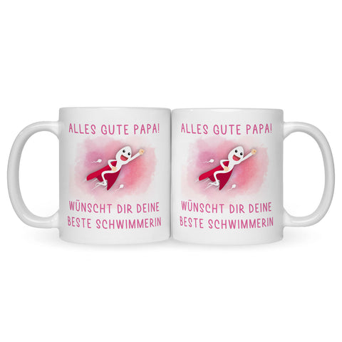 Bedruckte Tasse mit Spruch Bester Schwimmer