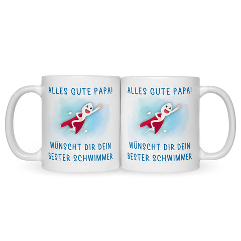 Bedruckte Tasse mit Spruch Bester Schwimmer