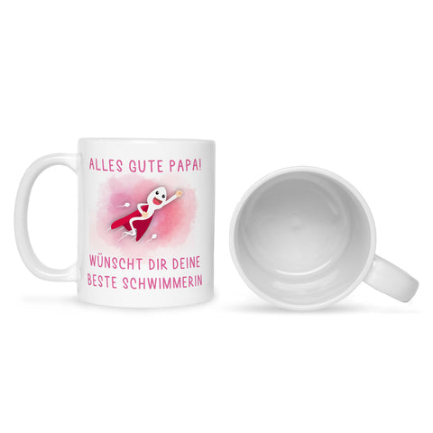 Bedruckte Tasse mit Spruch Bester Schwimmer