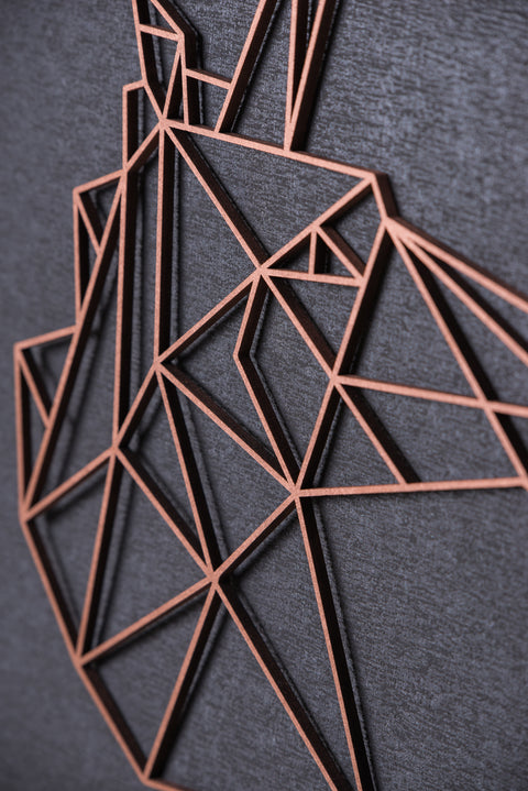 Origami Einhornkopf aus Holz