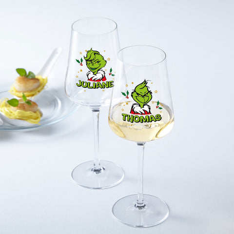 Leonardo Puccini Weinglas mit UV Druck - Grinch Motiv
