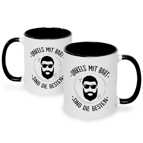 Bedruckte Tasse mit Name - Onkels mit Bart