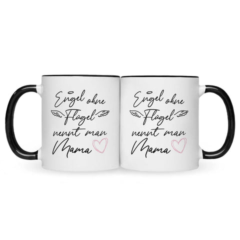 Bedruckte Tasse mit Spruch Engel ohne Flügel