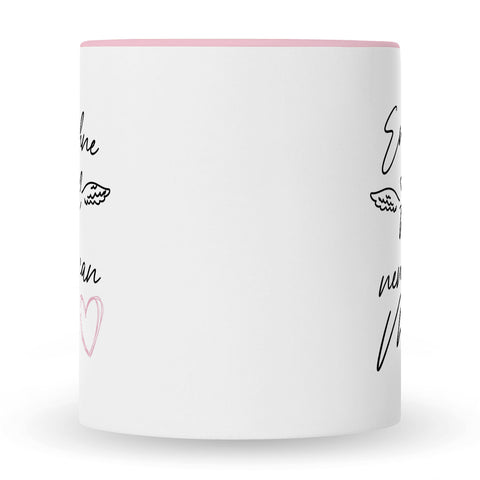 Bedruckte Tasse mit Spruch Engel ohne Flügel