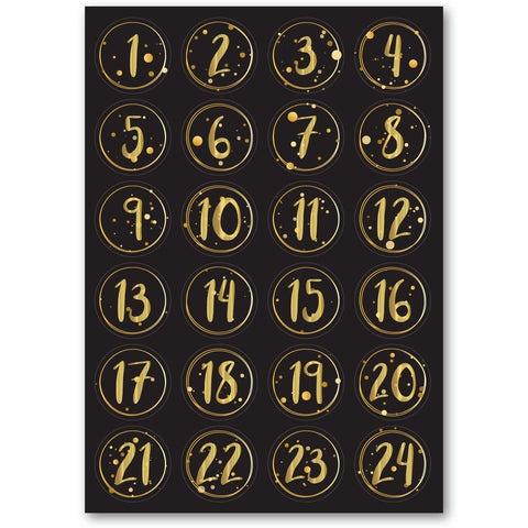 Adventskalender Zahlenaufkleber zum basteln mit bunten Zahlen für Weihnachten zum Selbstgestalten