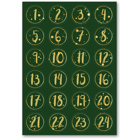 Adventskalender Zahlenaufkleber zum basteln mit bunten Zahlen für Weihnachten zum Selbstgestalten