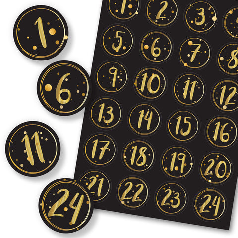 Adventskalender Zahlenaufkleber zum basteln mit bunten Zahlen für Weihnachten zum Selbstgestalten