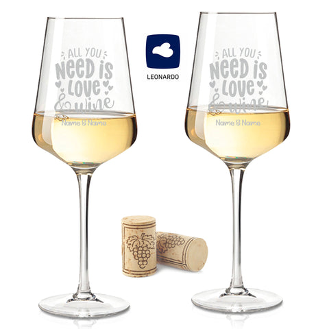 Leonardo Weingläser mit Gravur "All you need is Love and Wine"