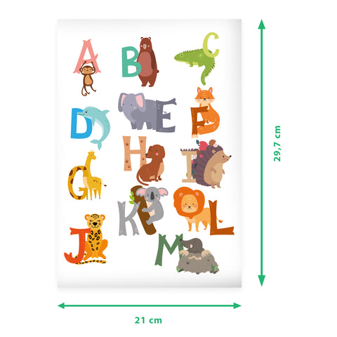Wandtattoo Kinderzimmer Tier Alphabet Design