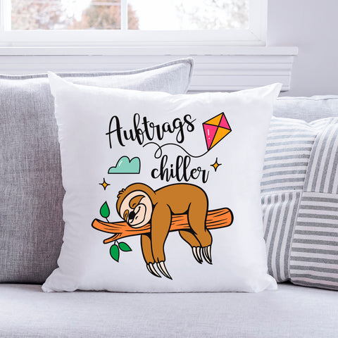Bedrucktes Kissen mit Spruch Auftrags Chiller