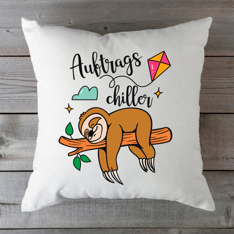 Bedrucktes Kissen mit Spruch Auftrags Chiller