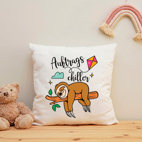 Bedrucktes Kissen mit Spruch Auftrags Chiller