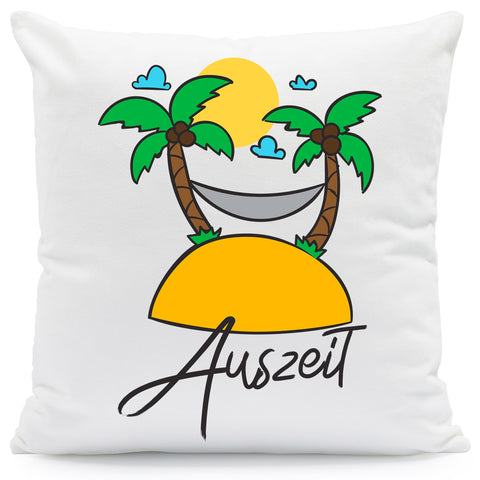 Bedrucktes Kissen mit Motiv Auszeit