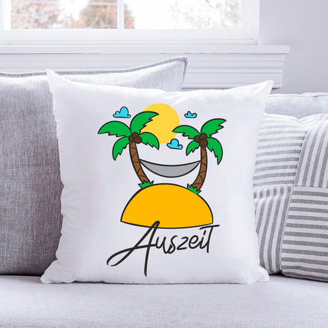 Bedrucktes Kissen mit Motiv Auszeit
