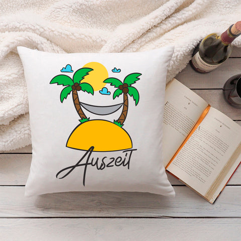 Bedrucktes Kissen mit Motiv Auszeit
