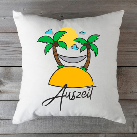 Bedrucktes Kissen mit Motiv Auszeit