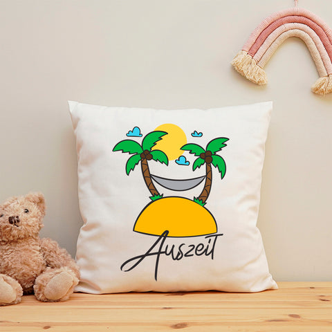 Bedrucktes Kissen mit Motiv Auszeit