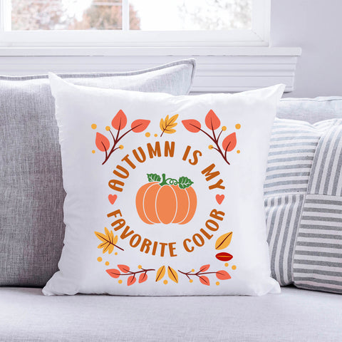 Bedrucktes Kissen mit Spruch Autumn is my favorite color