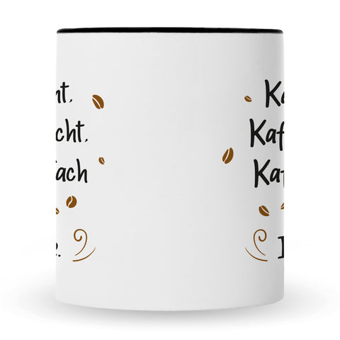 Bedruckte Tasse mit Spruch Kaffee redet nicht