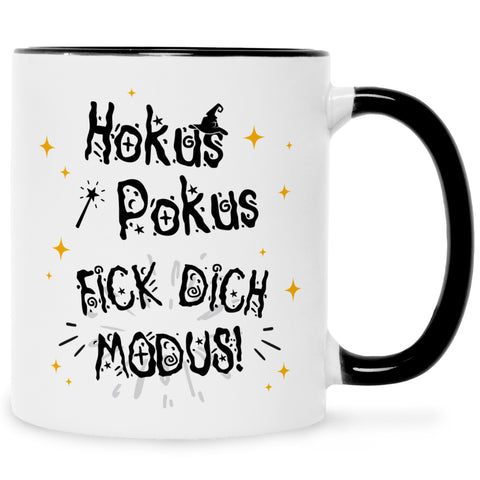 Bedruckte Tasse mit Spruch Hokus Pokus