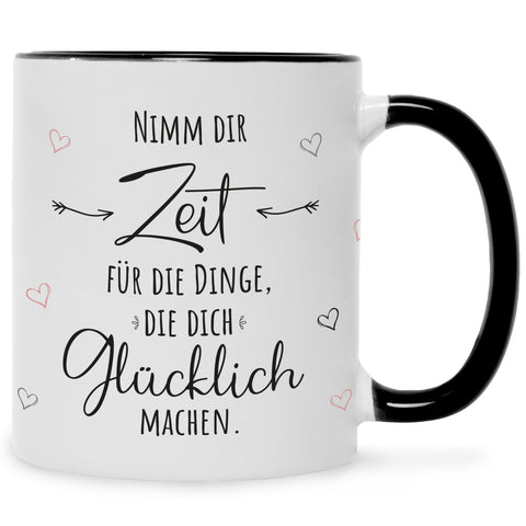 Bedruckte Tasse mit Spruch Nimm dir Zeit