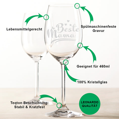 Leonardo Weinglas mit Gravur "Beste Mama"