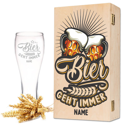 Leonardo Weizenglas "Bier geht immer" mit Namen