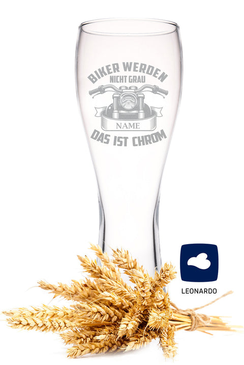 Leonardo Weinglas mit Gravur "Motorcycles" Design im Set
