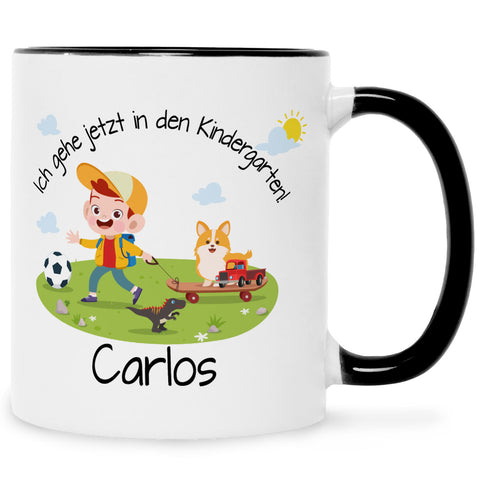 Bedruckte Tasse mit Motiv Ich gehe jetzt in den Kindergarten für Jungen & Mädchen