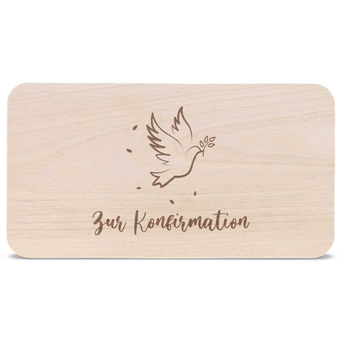 Frühstücksbrettchen mit Gravur "Konfirmation Vogel"
