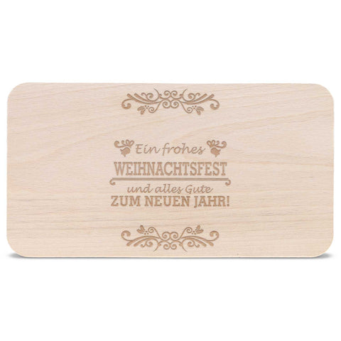 Frühstücksbrettchen aus Holz mit Gravur - Ein frohes Weihnachtsfest - Weihnachtsdeko