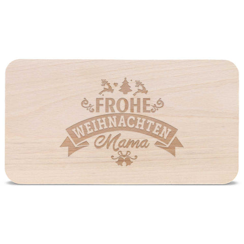 Frühstücksbrettchen aus Holz mit Gravur - Frohe Weihnachten Mama - Weihnachtsdeko
