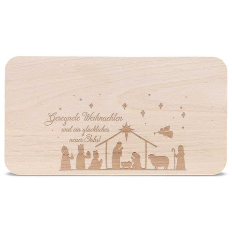 Frühstücksbrettchen aus Holz mit Gravur - Gesegnete Weihnachten - Weihnachtsdeko
